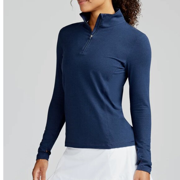 Tasc Performance Recess Quarter Zip NWOT MEDIUM Classic Navy - Picture 2 of 13